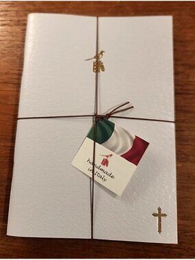 NWT SET 3 Bieffe Handmade Journal Notebook Made in ITALY White W/CROSS LOGO
